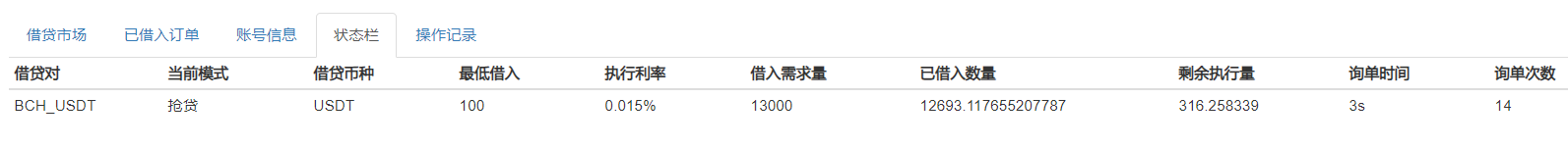 Gate.io杠杆借贷市场抢贷脚本（出租）