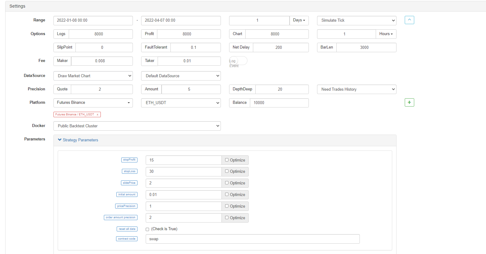 dYdX Strategy Design Example