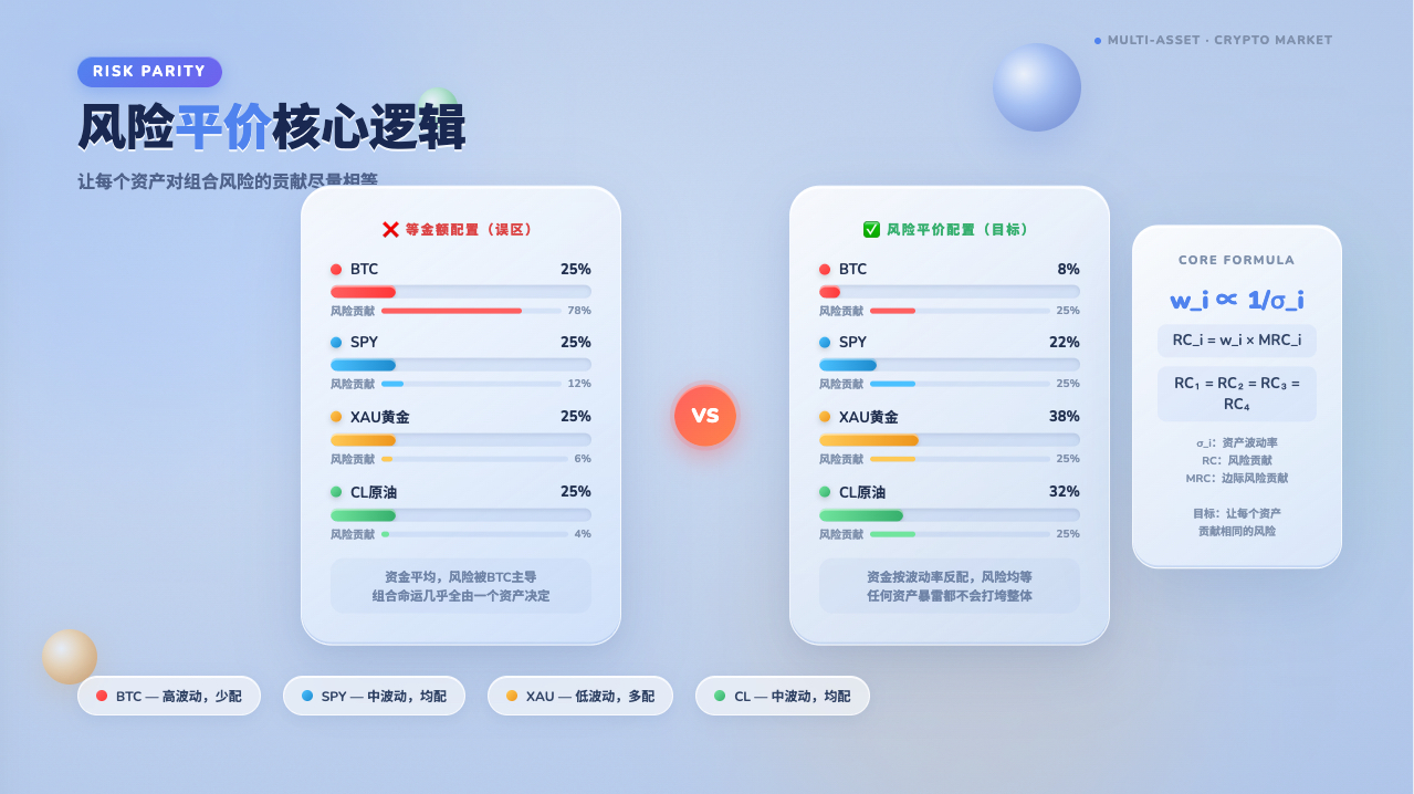加密市场RWA多资产动态权重配置：风险平价策略