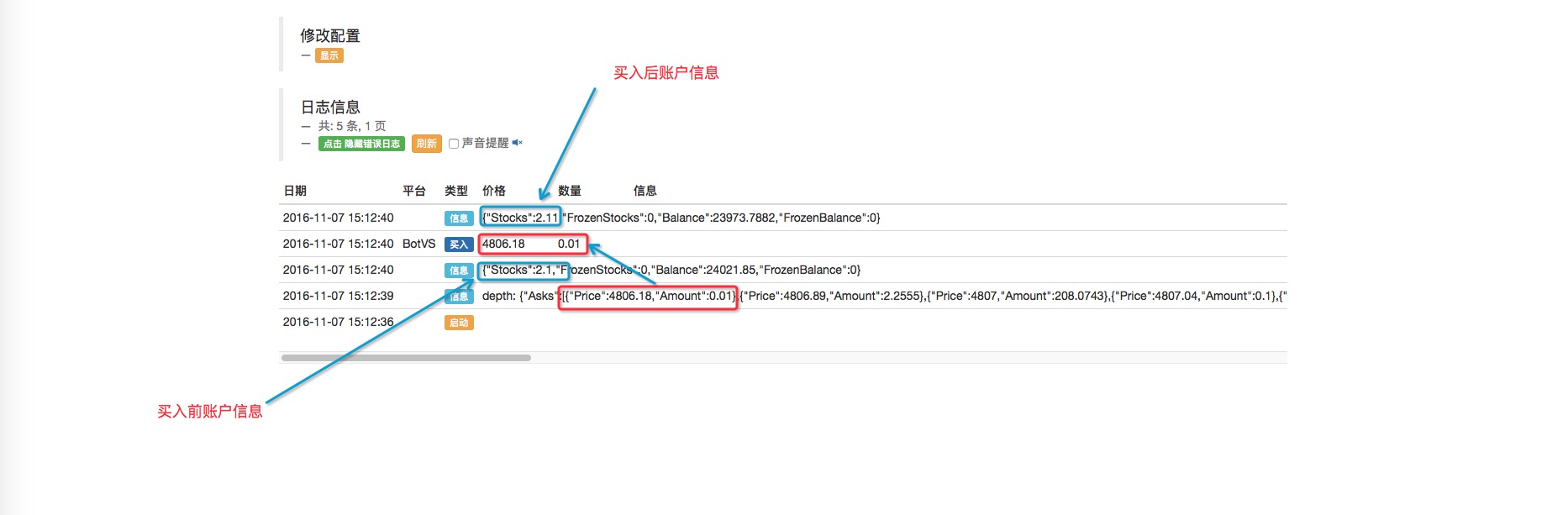 2.1 使用API 获取账户信息、 获取行情数据、 获取K线数据、 获取市场深度信息
